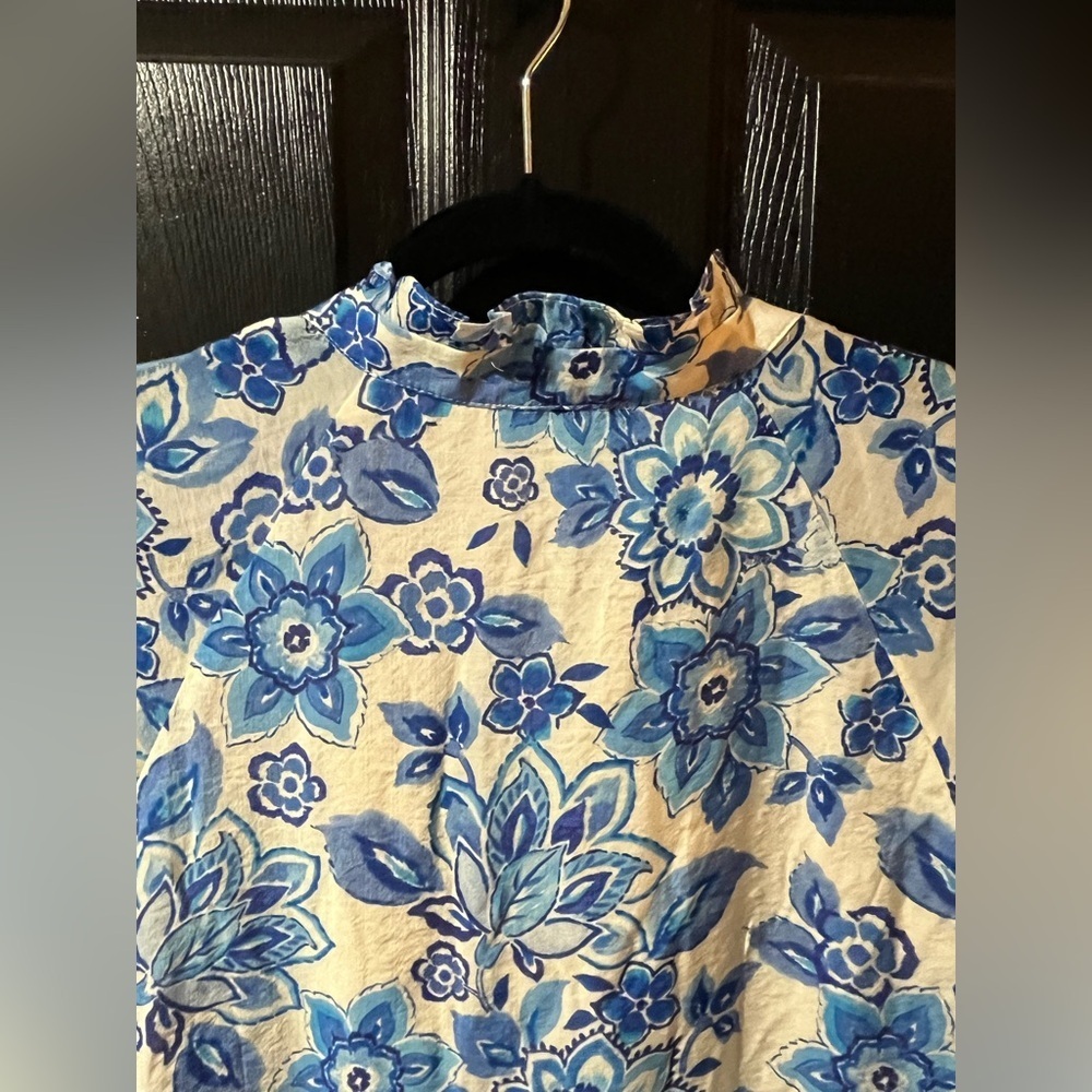 1. State Blue and White Floral Tiered Mini Dress - Picture 6 of 10